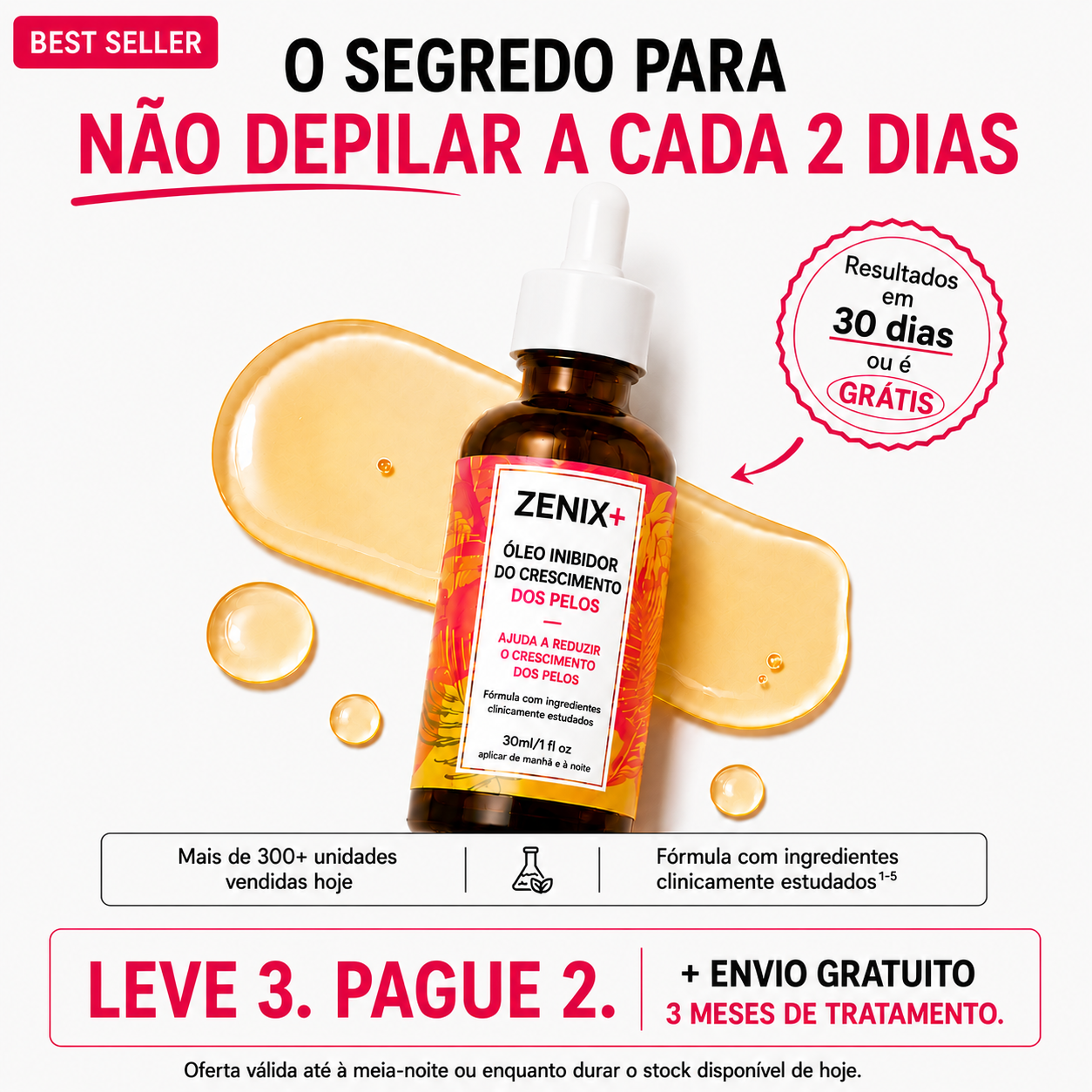 Óleo Inibidor do Crescimento dos Pelos