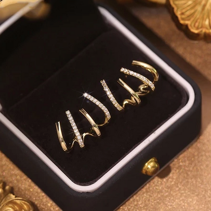 Brincos Quatro Pontas - Banhados a Ouro 18k