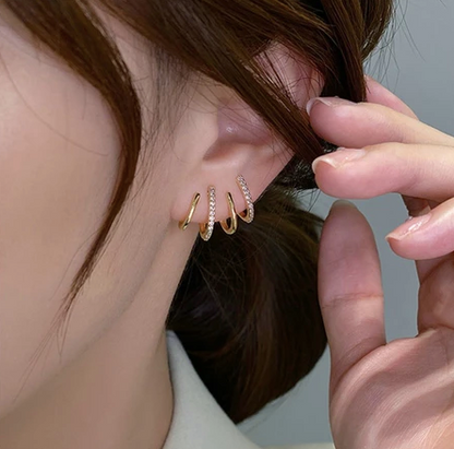 Brincos Quatro Pontas - Banhados a Ouro 18k