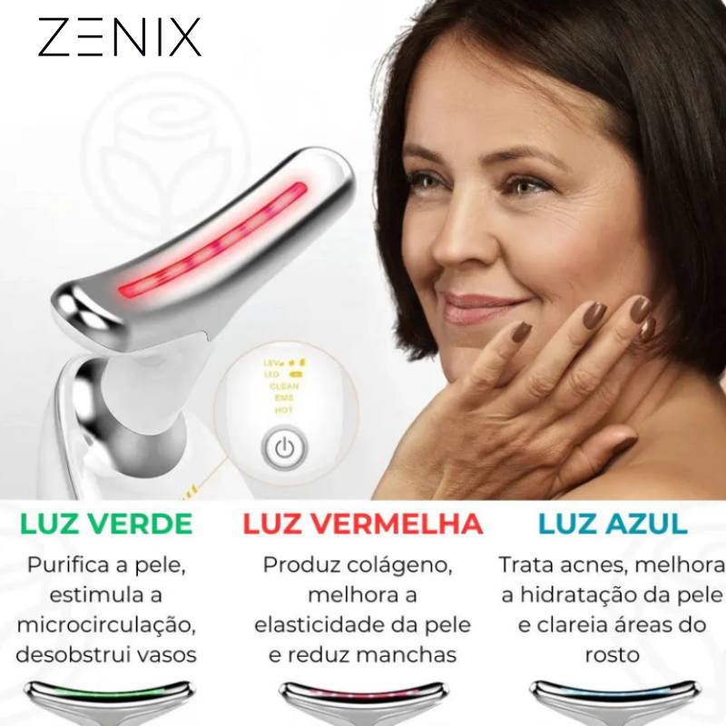 Massageador Rejuvenescedor Facial com Luz LED - SoftSkin