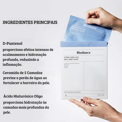 Máscara de hidrogel com Colagénio e peptídeos