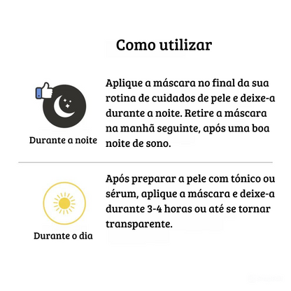Máscara de hidrogel com Colagénio e peptídeos