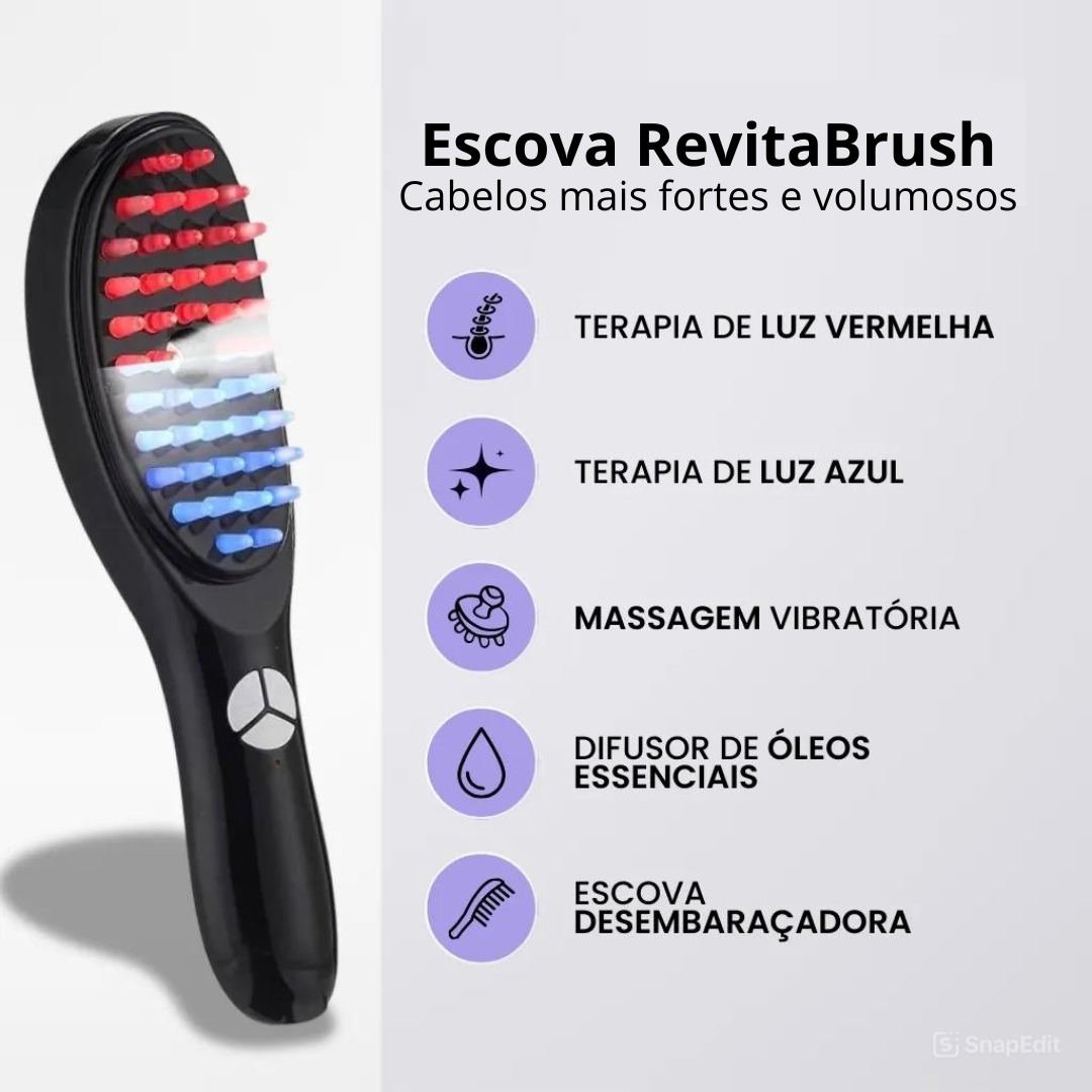 Escova de Terapia Capilar: RevitaBrush 4 em 1