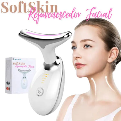 Massageador Rejuvenescedor Facial com Luz LED - SoftSkin