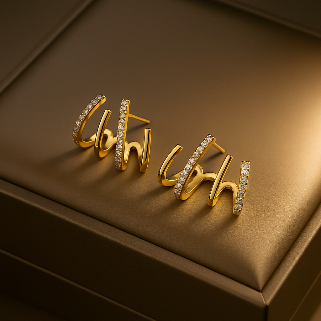 Brincos Quatro Pontas - Banhados a Ouro 18k