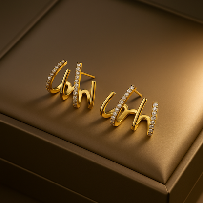 Brincos Quatro Pontas - Banhados a Ouro 18k